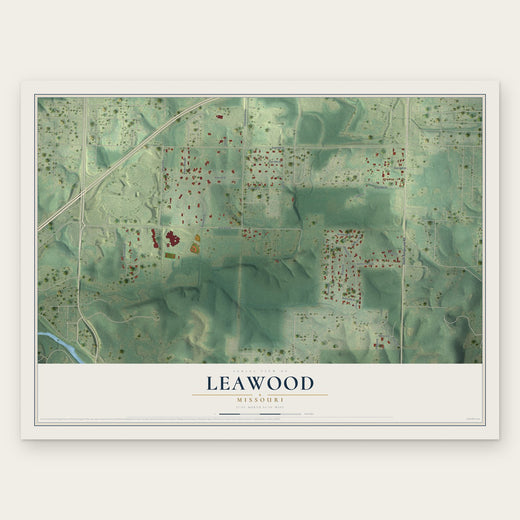 Leawood, Missouri map print, the full design