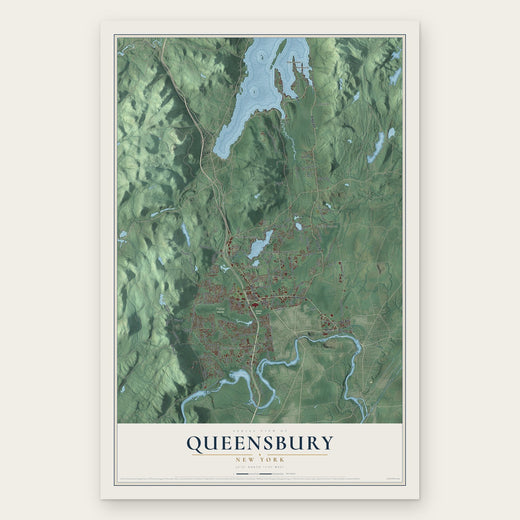 Queensbury, New York map print, the full design