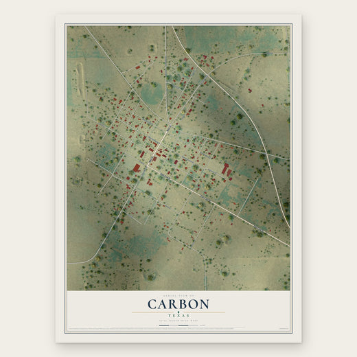 Carbon, Texas map print, the full design