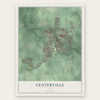 Centerville, Ohio map print, the full design