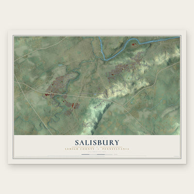 Salisbury, Lehigh County, Pennsylvania map print, the full design