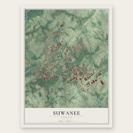 Suwanee, Georgia map print, the full design