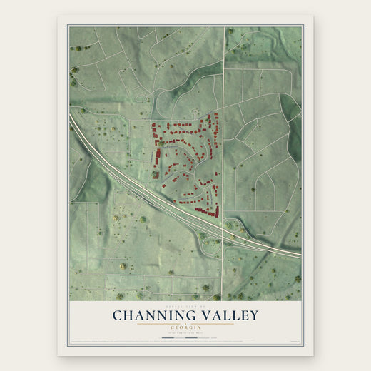 Channing Valley, Georgia map print, the full design
