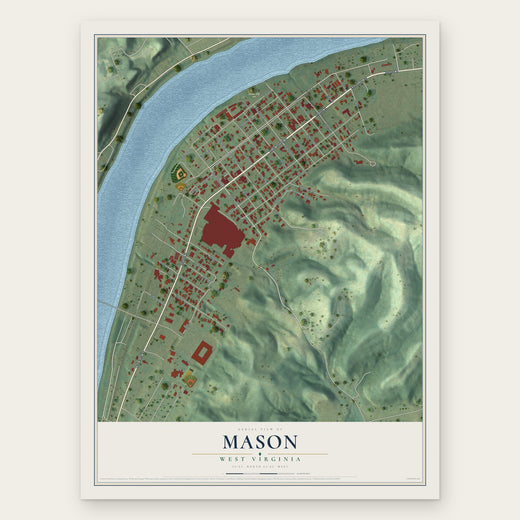 Mason, West Virginia map print, the full design