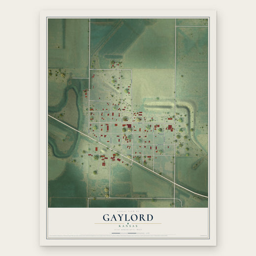 Gaylord, Kansas map print, the full design