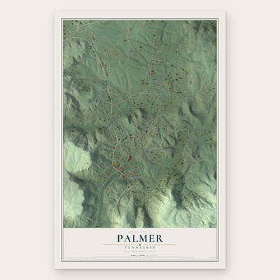 Palmer, Tennessee map print, the full design