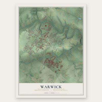 Warwick, Bucks County, Pennsylvania map print, the full design