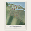 Portage Des Sioux, Missouri map print, the full design