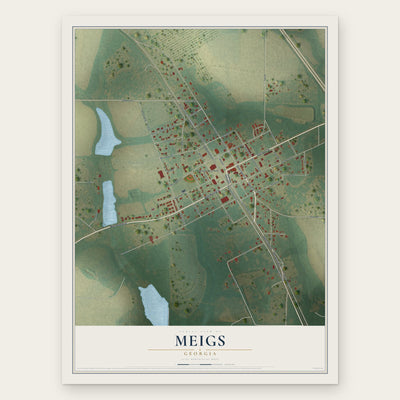Meigs, Georgia map print, the full design