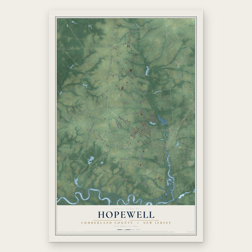 Hopewell, Cumberland County, New Jersey map print, the full design