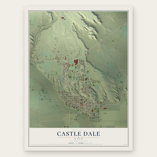Castle Dale, Utah map print, the full design