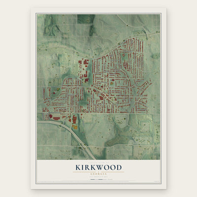 Kirkwood, Georgia map print, the full design