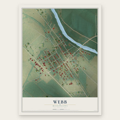 Webb, Mississippi map print, the full design