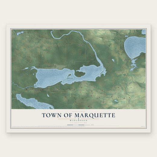 Town of Marquette, Wisconsin map print, the full design