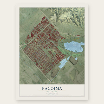 Pacoima, California map print, the full design