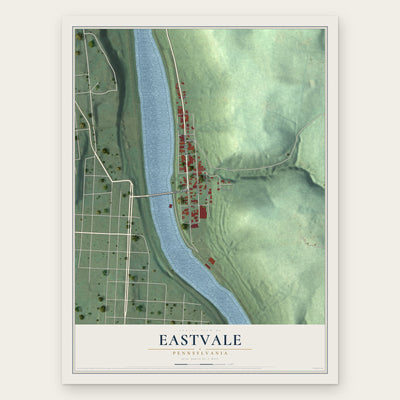 Eastvale, Pennsylvania map print, the full design