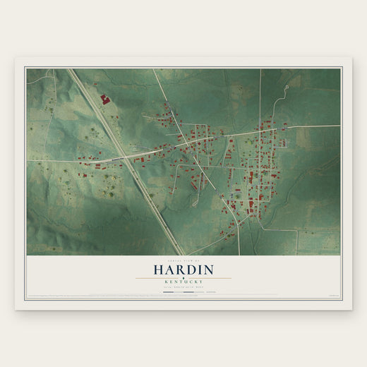 Hardin, Kentucky map print, the full design