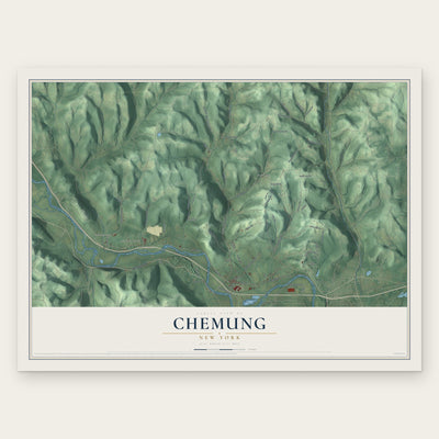 Chemung, New York map print, the full design