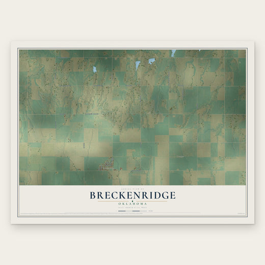 Breckenridge, Oklahoma map print, the full design