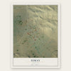 Ismay, Montana map print, the full design