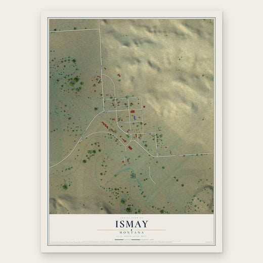 Ismay, Montana map print, the full design