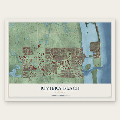 Riviera Beach, Florida map print, the full design