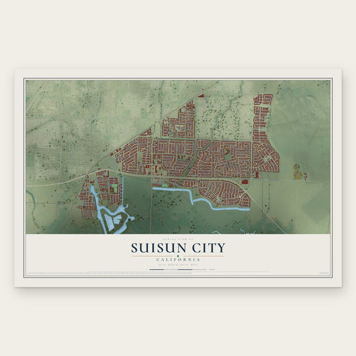 Suisun City, California map print, the full design