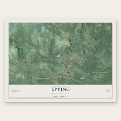 Epping, New Hampshire map print, the full design
