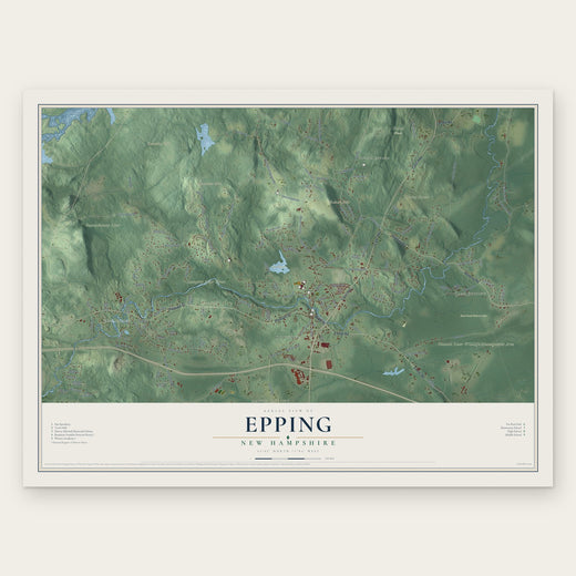 Epping, New Hampshire map print, the full design