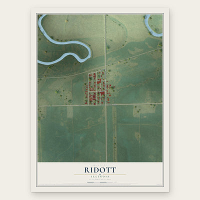 Ridott, Illinois map print, the full design