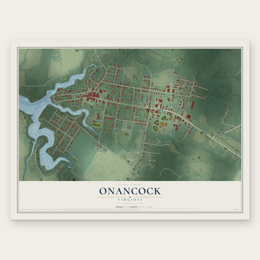 Onancock, Virginia map print, the full design