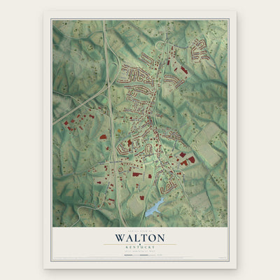 Walton, Kentucky map print, the full design