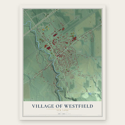 Village of Westfield, New York map print, the full design