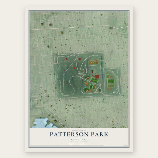 Patterson Park, Maryland map print, the full design