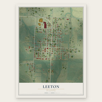 Leeton, Missouri map print, the full design