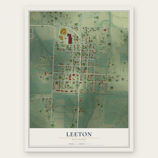 Leeton, Missouri map print, the full design