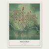 Milford, Illinois map print, the full design