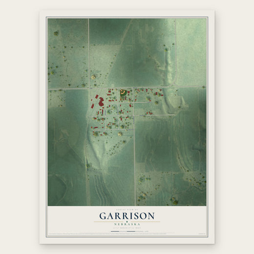 Garrison, Nebraska map print, the full design