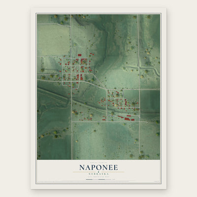 Naponee, Nebraska map print, the full design