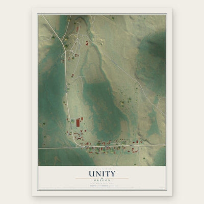 Unity, Oregon map print, the full design