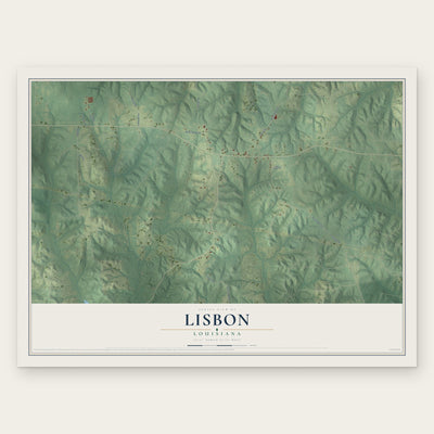 Lisbon, Louisiana map print, the full design