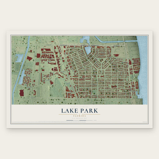 Lake Park, Florida map print, the full design