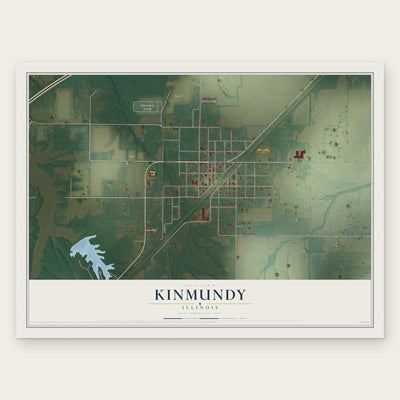 Kinmundy, Illinois map print, the full design