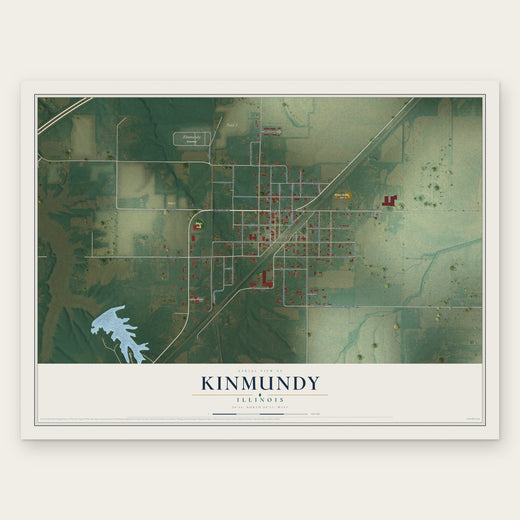 Kinmundy, Illinois map print, the full design