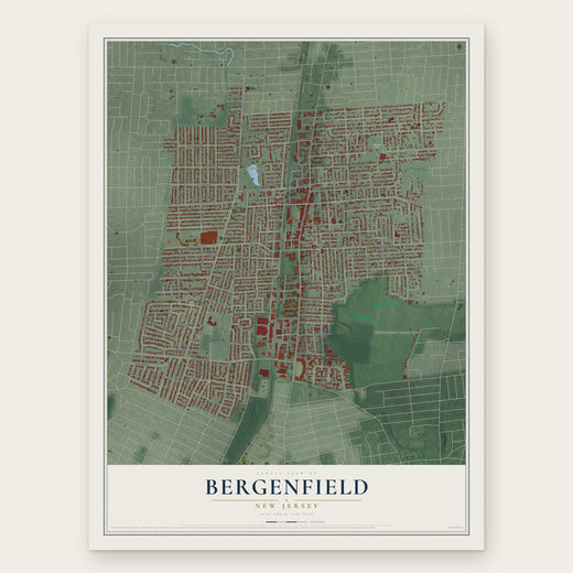 Bergenfield, New Jersey map print, the full design