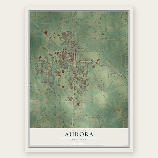 Aurora, Missouri map print, the full design