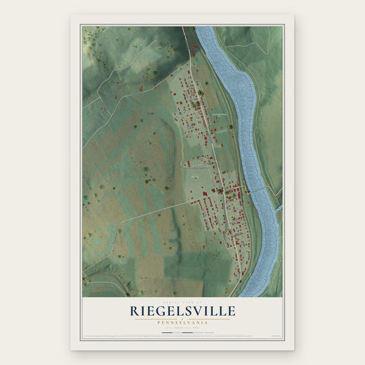 Riegelsville, Pennsylvania map print, the full design