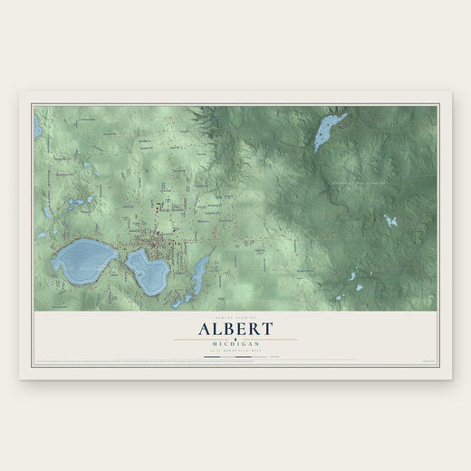 Albert, Michigan map print, the full design