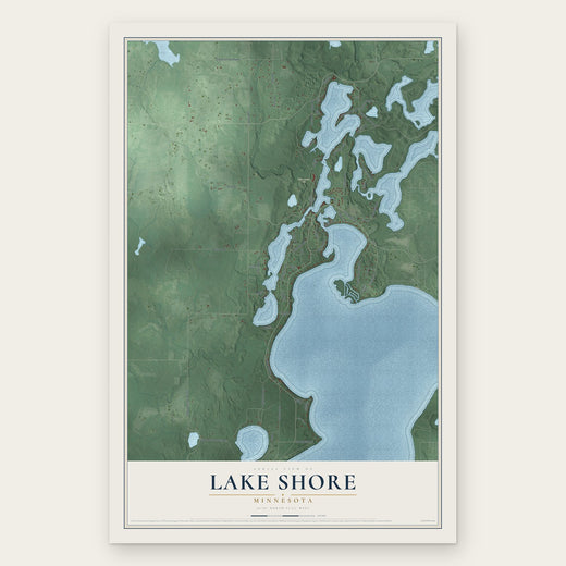 Lake Shore, Minnesota map print, the full design