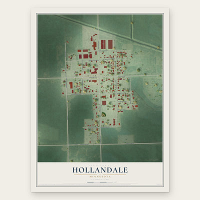 Hollandale, Minnesota map print, the full design